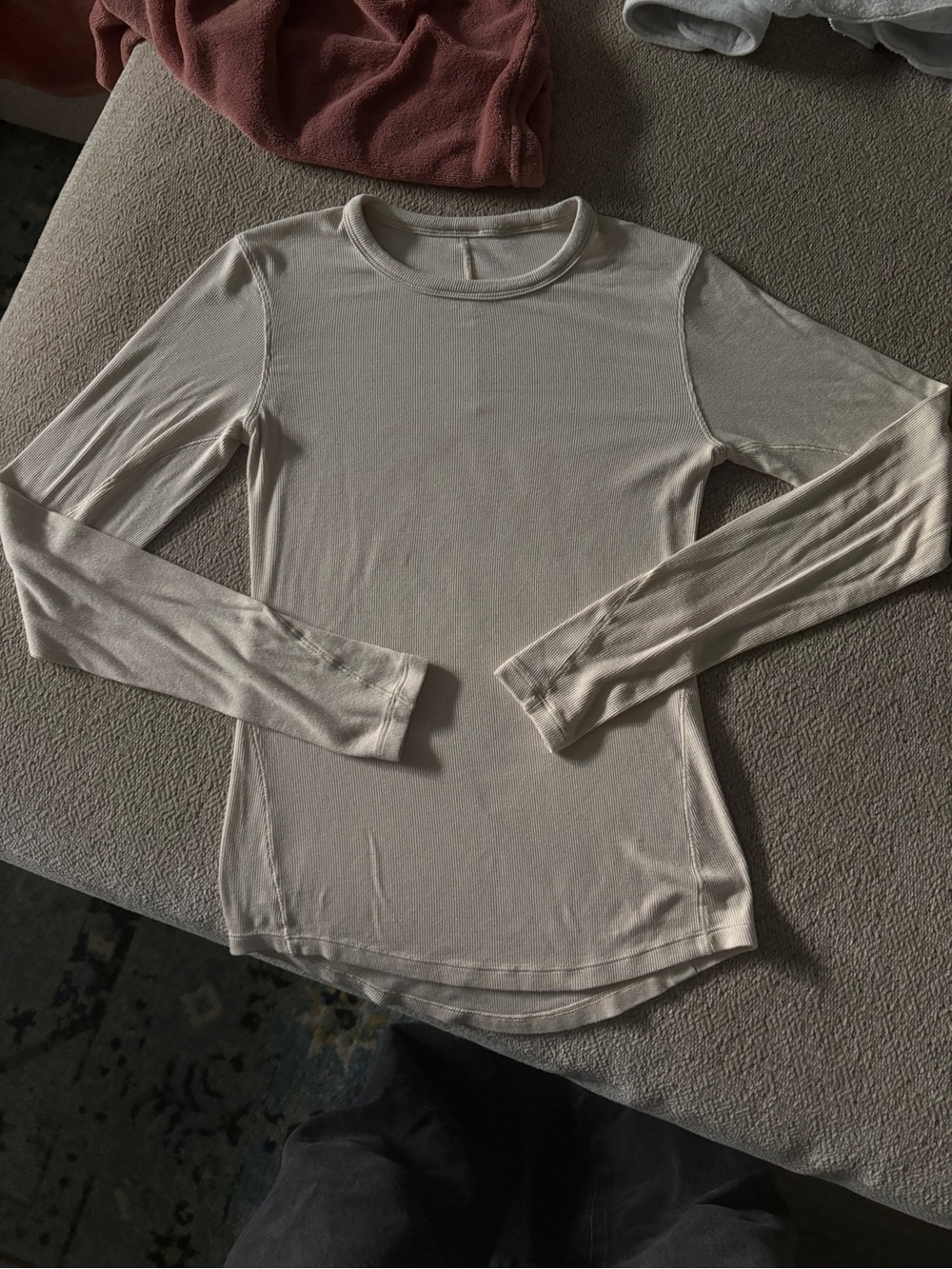lululemon athletica Long-Sleeve Crewneck Top in Cream